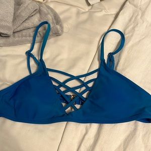 blue swimsuit top